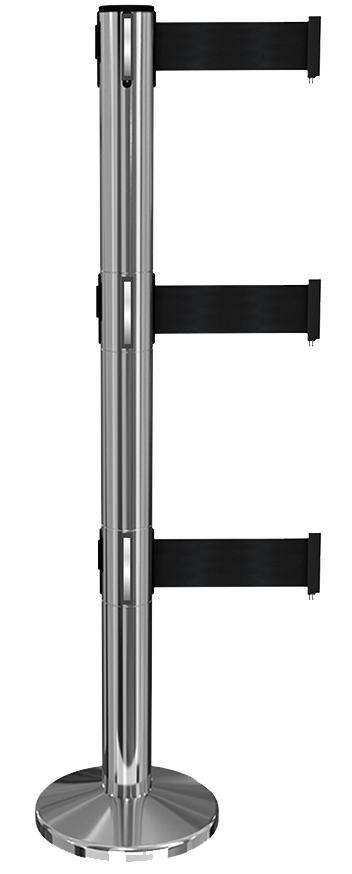 Magnetic Retractable Belt Barrier Triple