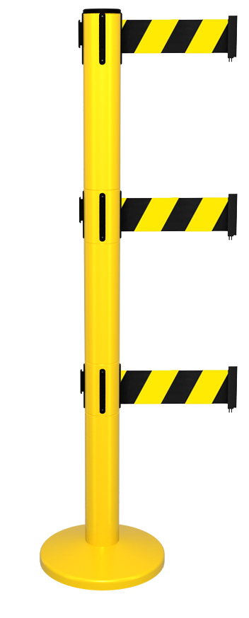 Safety Magnetic Retractable Belt Barrier Triple