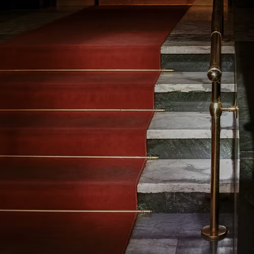 Using velvet rope stanchions, how do you create a red carpet event?
