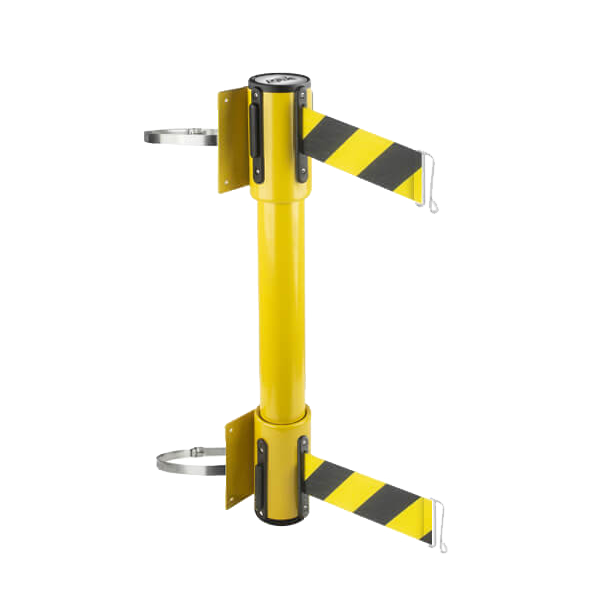 Clamp Wall Mounted Belt Barrier Twin Belted
