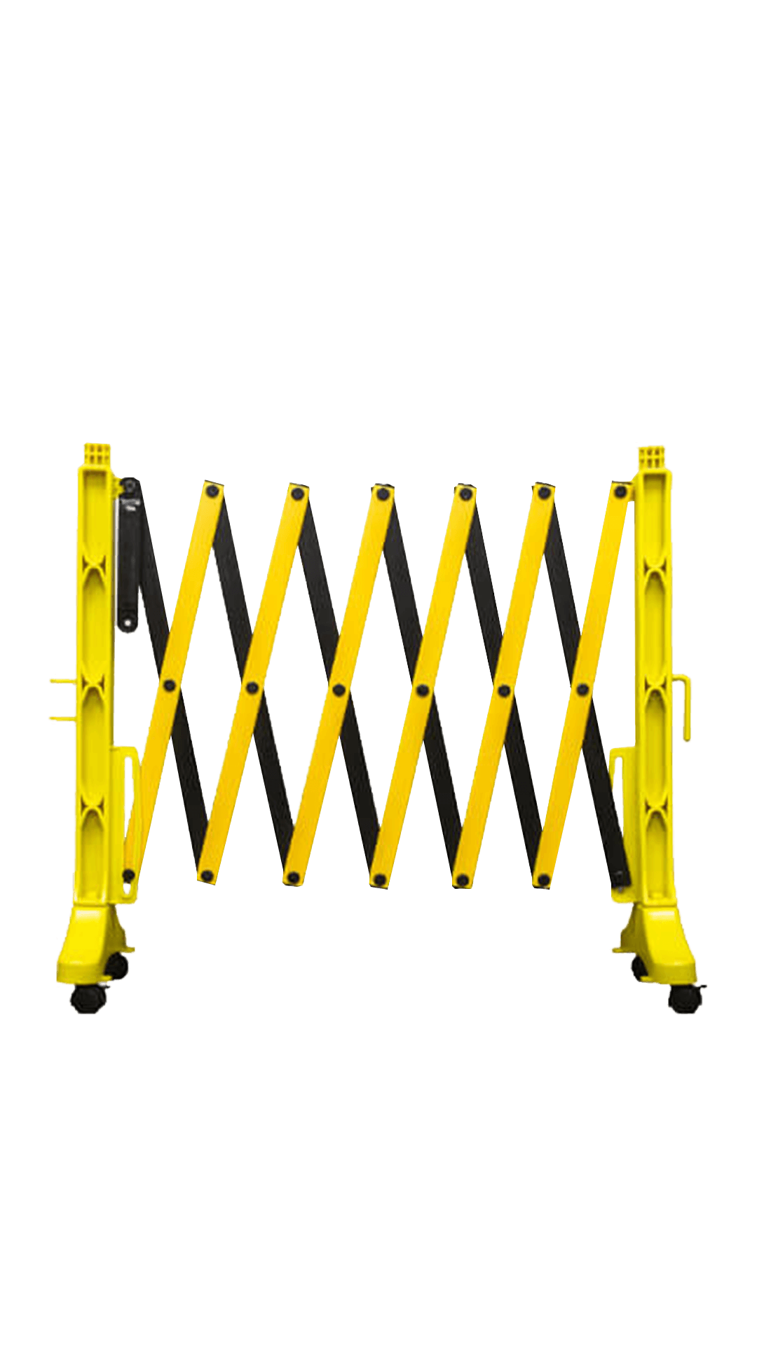 Yellow and Black Plastic Expanding Barricade