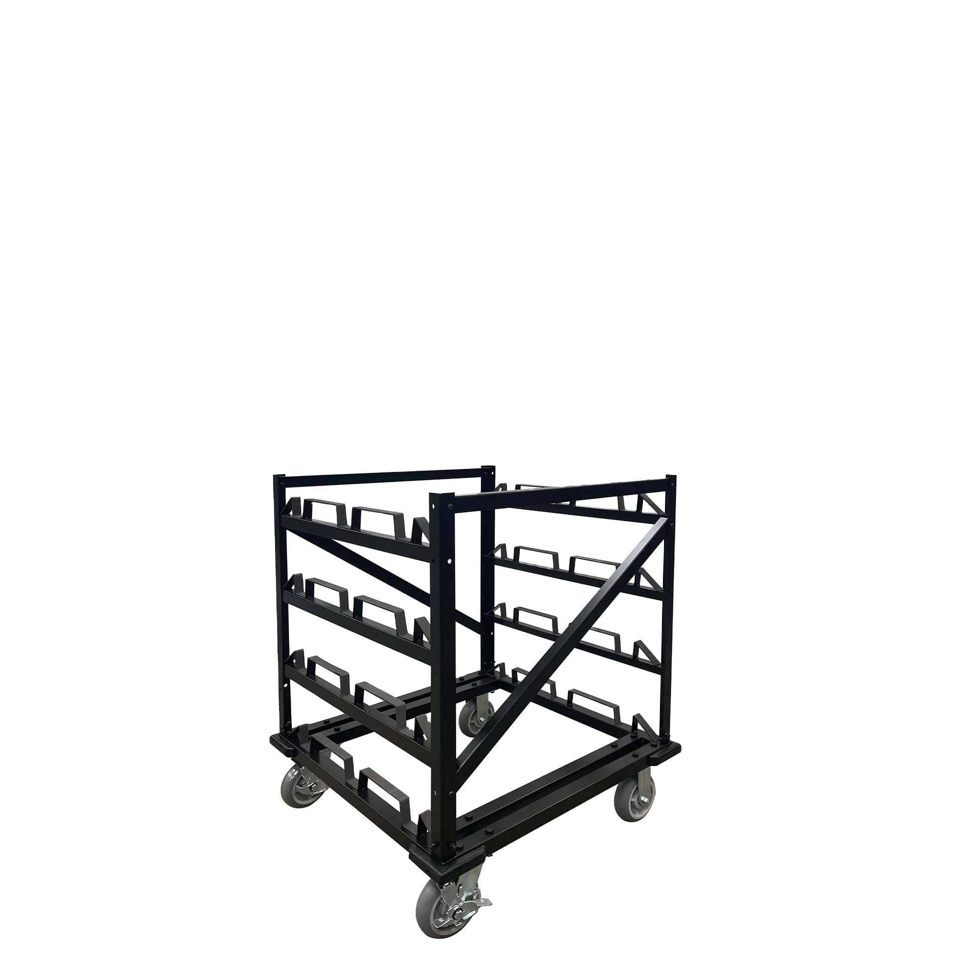 12 Post Horizontal Storage Cart with no tray