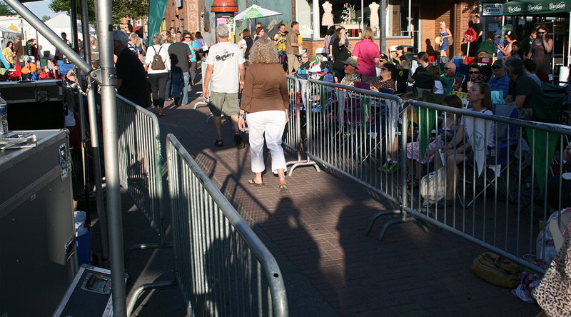 Barricades protecting a street event