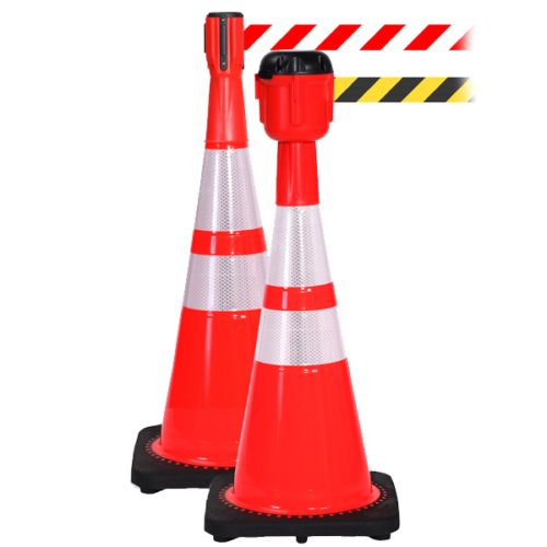 Using Reflective Cones and Cone Top Stanchions to Manage Traffic
