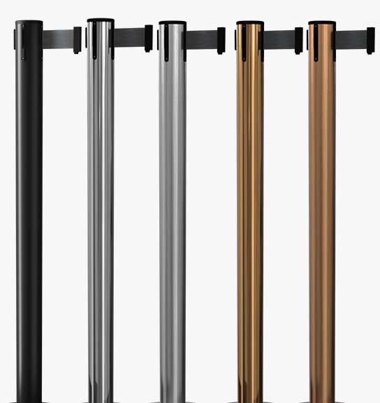 Multiple different finishes on a stanchion