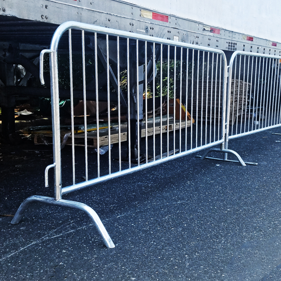 Barricades against a truck
