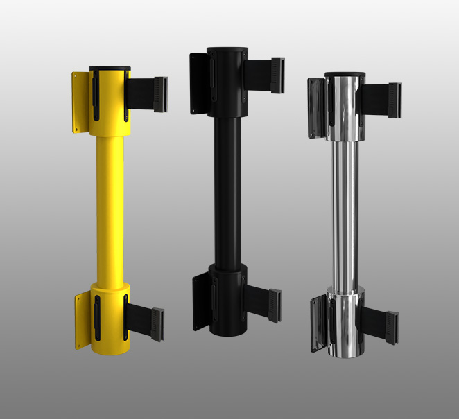 Three twin belted wall mounts