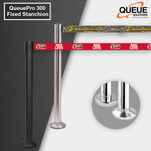 QueuePro 300 Fixed: A Long Belt Fixed Mounting Stanchion Solution