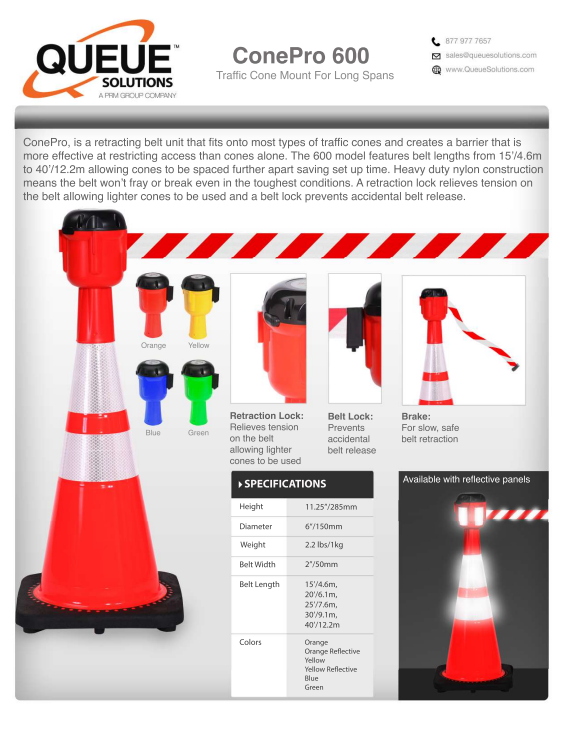 Cone Pro 600 Spec Sheet