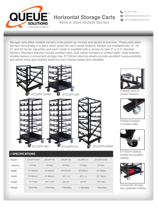 Horizontal Cart Spec Sheet