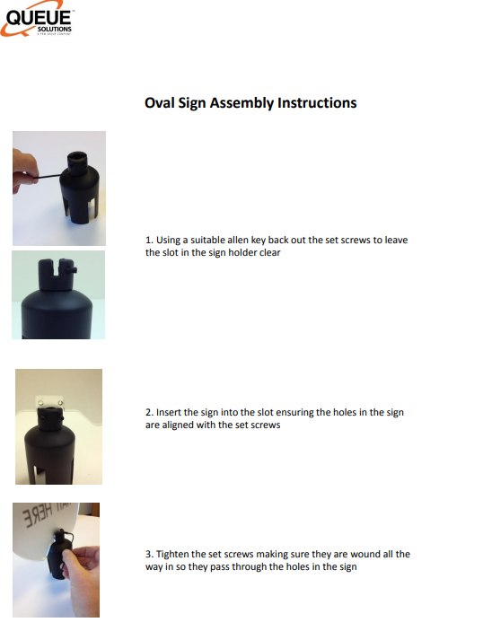 Oval Sign Instructions