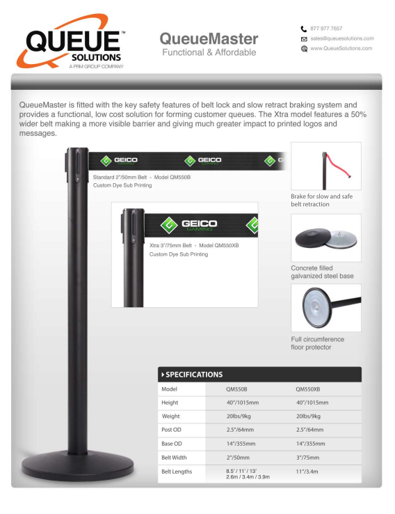 QM 550 Spec Sheet