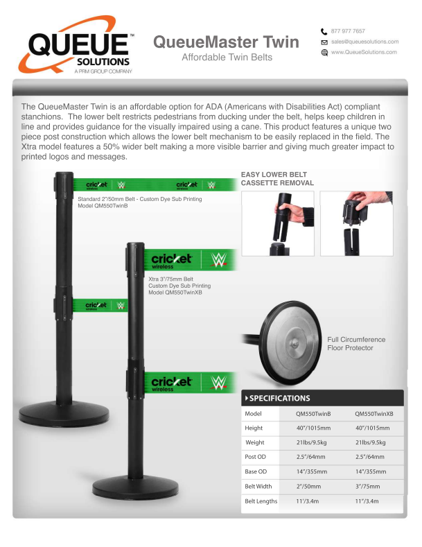 QM 550 Twin Spec Sheet