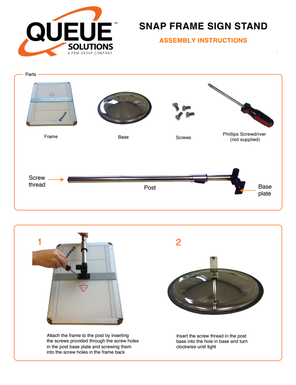 Snap Frame Sign Instructions