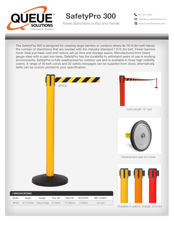 Safety Pro 300 Spec Sheet