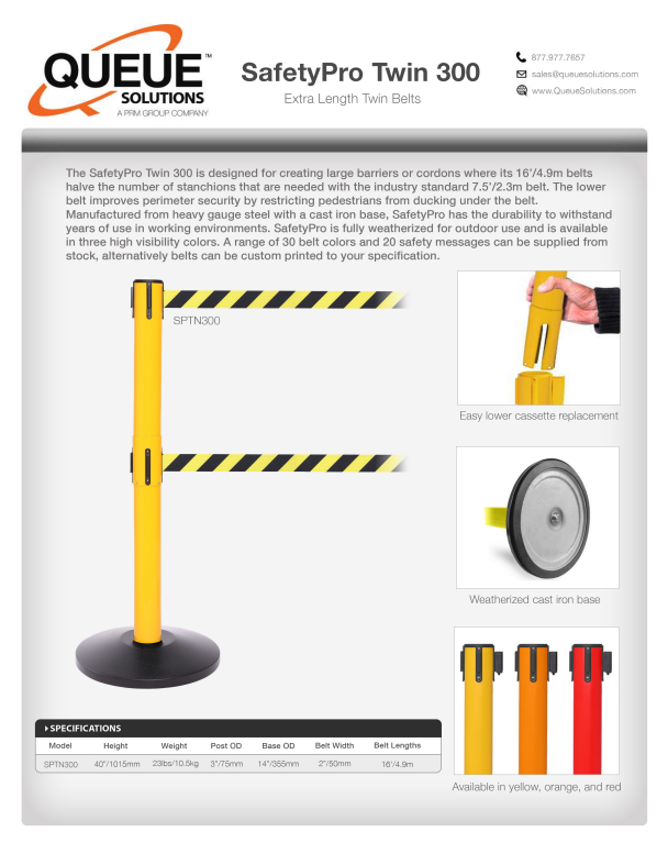 Safety Pro 300 twin Spec Sheet