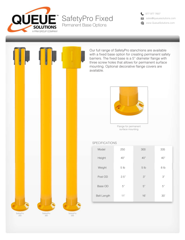 Safety Pro Fixed Spec Sheet