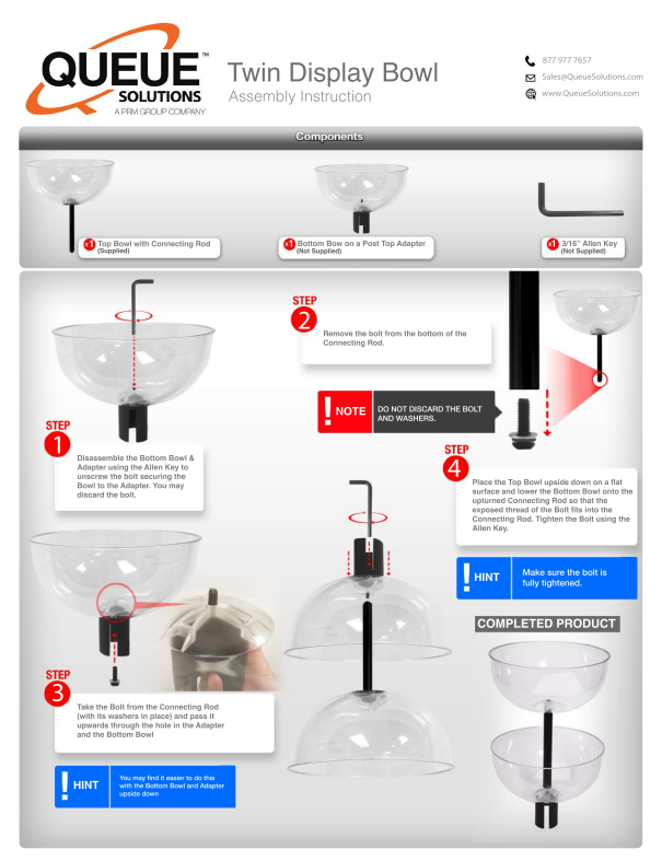 Twin bowl instructions