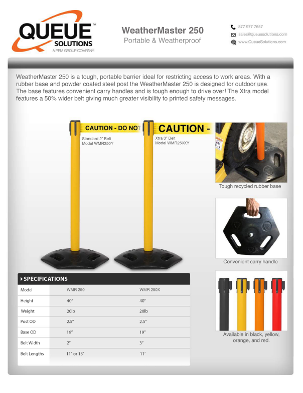 Weather Master 250 Spec Sheet