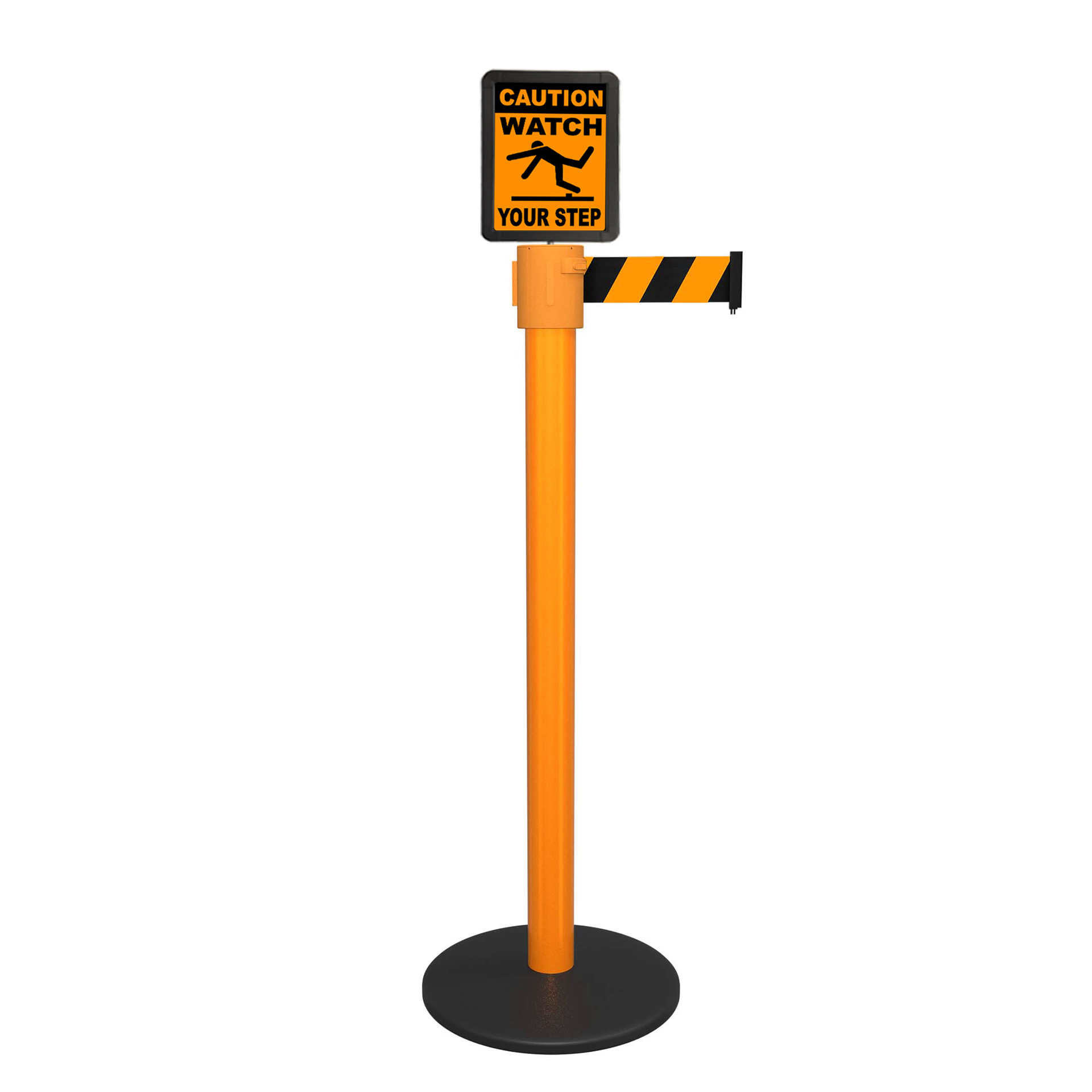 Orange Stanchion with sign