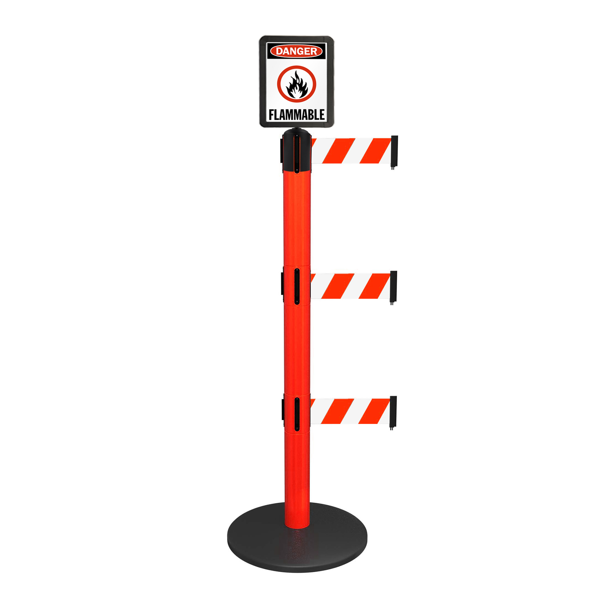 Red Stanchion with sign