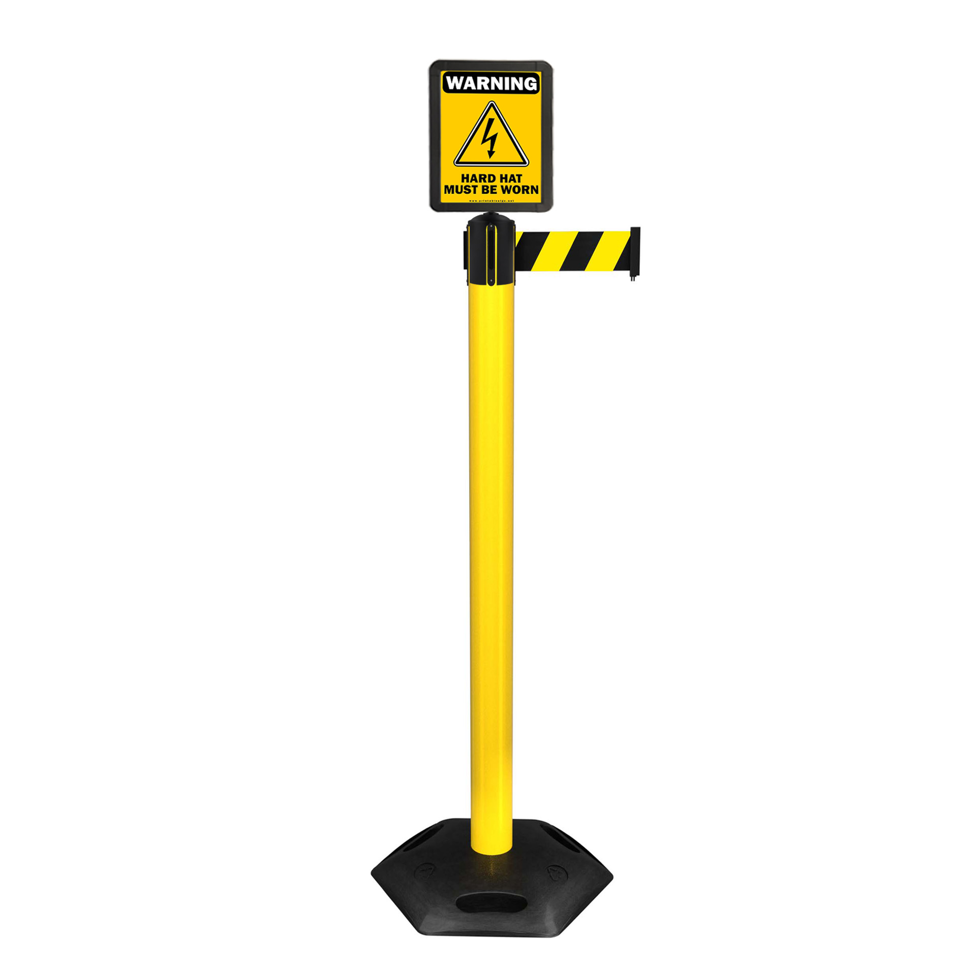 Yellow Stanchion with sign