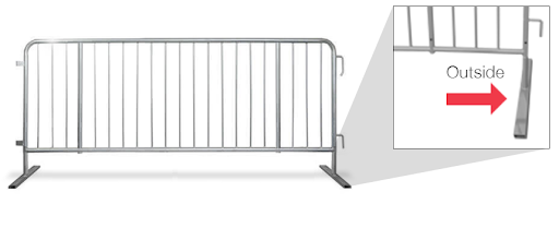 Barricade with feet on outer edge