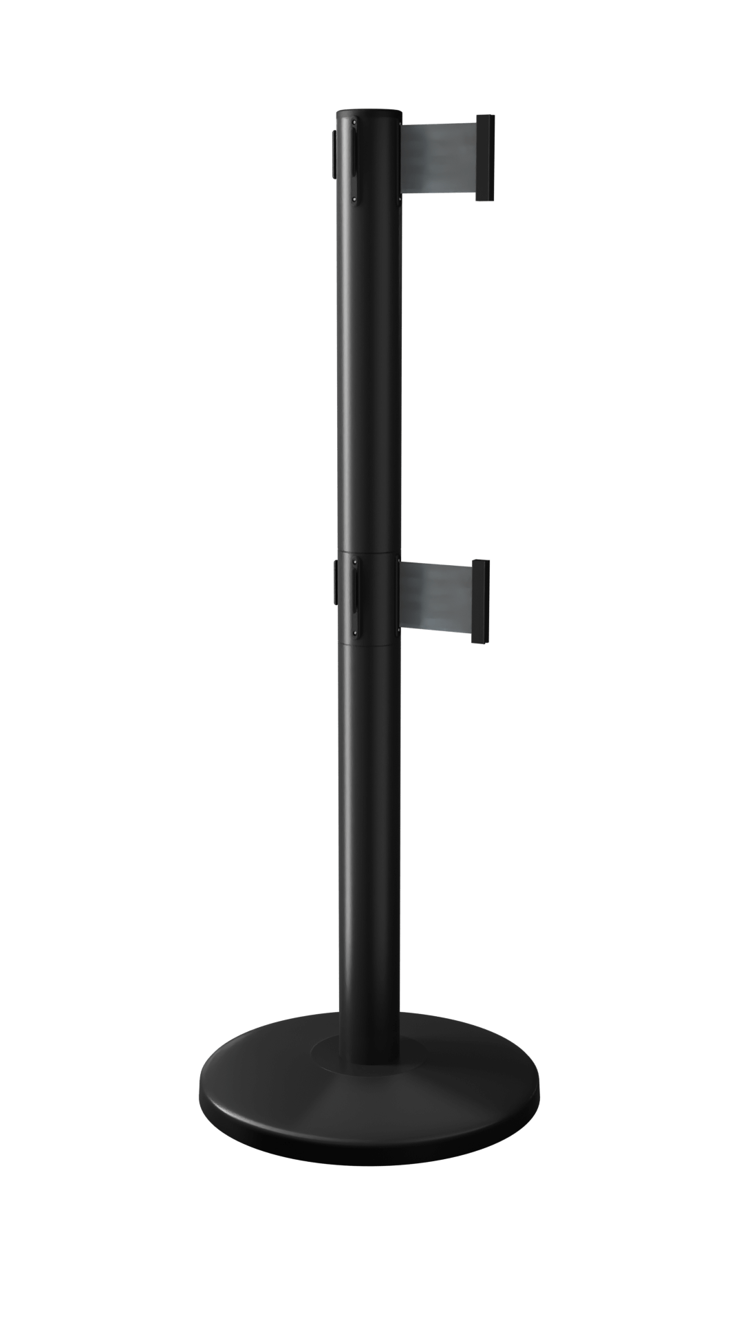 Black QueueMaster Twin 550 used in elevating crowd control XTRA