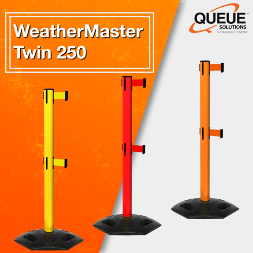 Premium Outdoor Safety Stanchion : WeatherMaster Twin 250