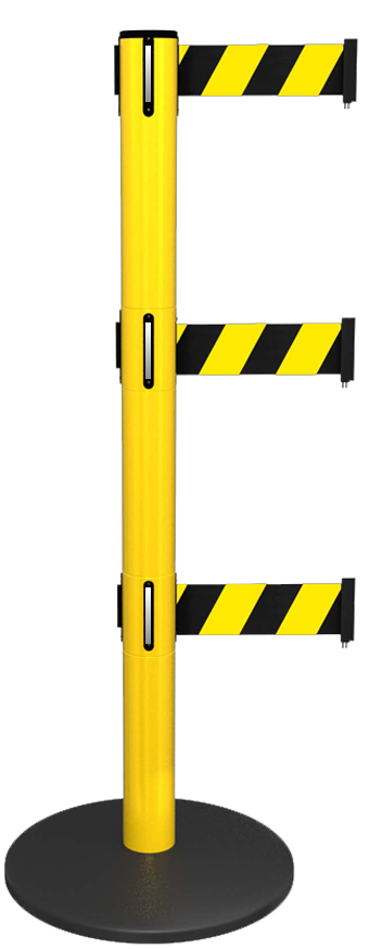 Safety Breakaway Retractable Belt Barrier Triple